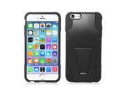 Black Black Hybrid Hard Silicone Case Cover with Stand for Apple iPhone 6 Plus 5.5