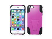 Hot Pink Black Hybrid Hard Silicone Case Cover with Stand for Apple iPhone 6 Plus 5.5