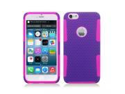 Hot Pink Purple Hybrid Mesh Hard Soft Case Cover for Apple iPhone 6 Plus 5.5