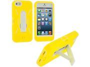 Yellow White Hybrid Heavy Duty Hard Soft Case Cover with Stand for Apple iPhone 5 5S