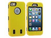Yellow Deluxe Hybrid Deluxe Hard Soft Case Cover for Apple iPhone 5 5S