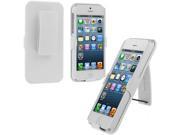 White Hard Rubberized Belt Clip Holster Case Cover for Apple iPhone 5 5S