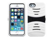 Apple iPhone 5S 5 Black White Wave Hybrid Case Cover Stand