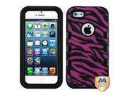 Apple iPhone 5S 5 Black Zebra Skin Hot Pink Black TUFF eNUFF Hybrid Case Cover