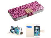 Apple iPhone 5S 5 Pink Leopard Skin MyJacket Wallet Case Cover with Diamante Belt