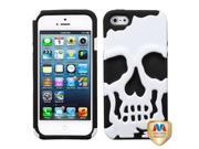 Apple iPhone 5S 5 Ivory White Black Skullcap Hybrid Protector Case Cover