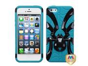 Apple iPhone 5S 5 Solid Black Tropical Teal Spiderbite Hybrid Case Cover