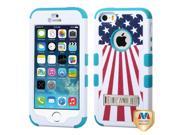 Apple iPhone 5S 5 USA Flag Tropical Teal TUFF Hybrid Case Cover Stand