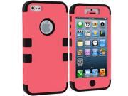 Black Pink Hybrid Tuff Hard Soft 3 Piece Case Cover for Apple iPhone 5 5S