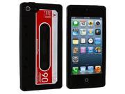 Black Cassette Silicone Soft Skin Case Cover for Apple iPhone 5 5S