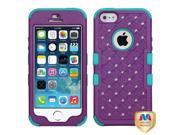 Apple iPhone 5S 5 Natural Purple Tropical Teal TUFF Hybrid Case Diamonds