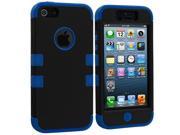 Blue Black Hybrid Tuff Hard Soft 3 Piece Case Cover for Apple iPhone 5 5S