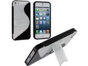 Black TPU S Line Case Cover with Stand for Apple iPhone 5 5S