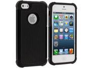 Black Hybrid Rugged Hard Soft Case Cover for Apple iPhone 5 5S