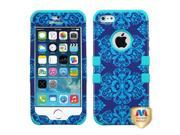 Apple iPhone 5S 5 Purple Blue Damask Tropical Teal TUFF Hybrid Case Cover
