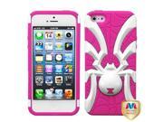 Apple iPhone 5S 5 Ivory White Hot Pink Spiderbite Hybrid Case Cover