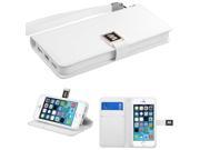 Apple iPhone 5S 5 White Book Style MyJacket Wallet Case with Metal Belt