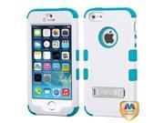 Apple iPhone 5S 5 Ivory White Tropical Teal TUFF Hybrid Case Cover Stand