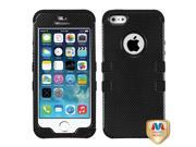Apple iPhone 5S 5 Carbon Fiber Black TUFF Hybrid Phone Case Cover