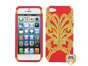 Apple iPhone 5S 5 Solid Pearl Yellow Red Butterflykiss Hybrid Case with Diamonds
