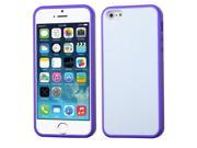 Apple iPhone 5S 5 Glassy Solid White Purple Gummy Case Cover