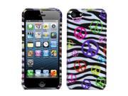Apple iPhone 5S 5 Peace and Zebras 2D Silver Phone Protector Case Cover