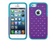Apple iPhone 5S 5 Purple Tropical Teal Luxurious Lattice Dazzling Armor Case Cover