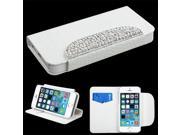 Apple iPhone 5S 5 White Crocodile Skin White Diamante Belt MyJacket Wallet Case