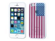 Apple iPhone 5S 5 Glassy United States National Flag Solid White Gummy Case Cover