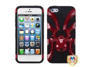 Apple iPhone 5S 5 Solid Red Black Spiderbite Hybrid Protector Case Cover