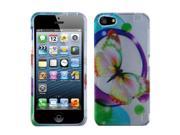 Apple iPhone 5S 5 Colorful Butterfly 2D Silver Phone Case Cover