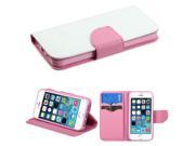 Apple iPhone 5S 5 White Pattern Pink Liner MyJacket Wallet Case Cover