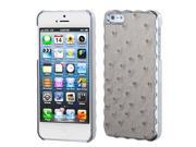 Apple iPhone 5S 5 Gray Silver Plating Ostrich Leather Alloy Back Case Cover