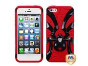 Apple iPhone 5S 5 Solid Black Red Spiderbite Hybrid Protector Case Cover