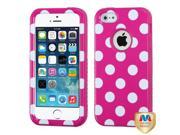 Apple iPhone 5S 5 White Polka Dots Hot Pink Hot Pink VERGE Hybrid Case Cover