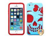 Apple iPhone 5S 5 Baby Blue Red Skullcap Hybrid Protector Case Cover