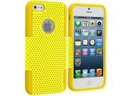 Yellow Yellow Hybrid Mesh Hard Soft Case Cover for Apple iPhone 5 5S