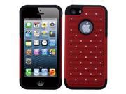 Apple iPhone 5S 5 Red Black Luxurious Lattice Dazzling Armor Case Cover