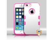 Apple iPhone 5S 5 Cream White Hot Pink TUFF Merge Hybrid Case Cover