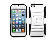 Apple iPhone 5S 5 White Black Advanced Armor Stand Protector Case Cover