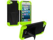 Black Neon Green Hybrid Hard Silicone Case Cover with Stand for Apple iPhone 5 5S