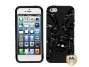 Apple iPhone 5S 5 Curved Lines Black Black Spiderbite Hybrid Case Cover