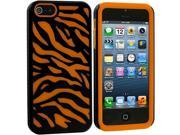 Orange Black Hybrid Zebra Hard Soft Case Cover for Apple iPhone 5 5S