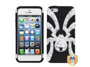 Apple iPhone 5S 5 Curved Lines White Black Spiderbite Hybrid Case Cover