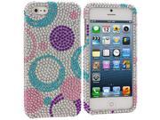 Circles Purple n Silver Bling Rhinestone Case Cover for Apple iPhone 5 5S