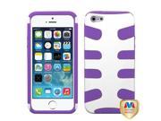 Apple iPhone 5S 5 Hard Solid Ivory White Electric Purple Fishbone Case Cover