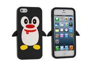 Black Penguin Silicone Design Soft Skin Case Cover for Apple iPhone 5 5S