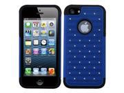 Apple iPhone 5S 5 Dark Blue Black Luxurious Lattice Dazzling Armor Case Cover