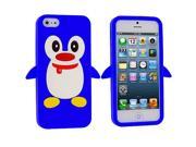 Blue Penguin Silicone Design Soft Skin Case Cover for Apple iPhone 5 5S