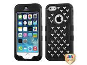 Apple iPhone 5S 5 Natural Black TUFF Hybrid Phone Case Cover with Studs
